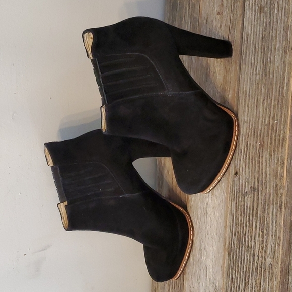 BCBG Black Suede Platform Booties - Picture 3 of 9
